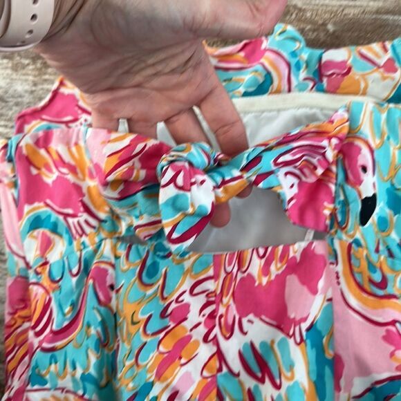Lilly Pulitzer Strapless Ruffle and Keyhole Back Flamingo Dress - Picture 6 of 8